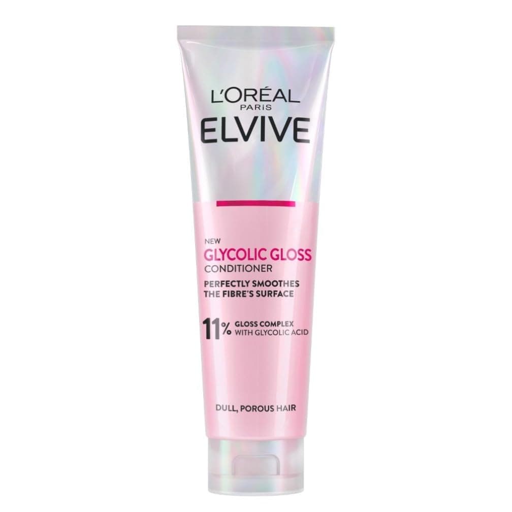 Elvive Glycolic Gloss Conditioner, With Gloss Complex and Glycolic Acid, Fills and Seals Hair Fibres, For Long-lasting, Smooth and Shiny Hair, Ideal for Dull Hair, 150ml