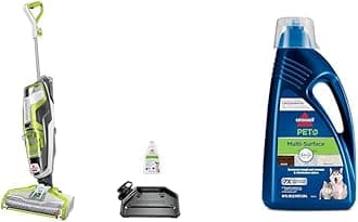 CrossWave Floor and Area Rug Cleaner, Wet-Dry Vacuum, 3888A, Corded electric, Green + BISSELL Multi-Surface Pet Formula with Febreze Freshness for Crosswave (80 oz), 2295L
