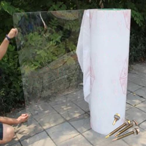 Clear Polycarbonate Sheets Plastic Roof Panel,Impact Resistant PC Board,Daylighting Panels,Pergola Carport Greenhouse Canopy Replacement Cover,Screws (0.8m x 9m(2.62ft x 29.5ft))