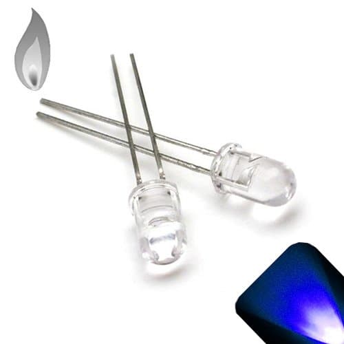 5mm Round Top Blue Candle/Flicker LED - Super Bright (Pack of 10)