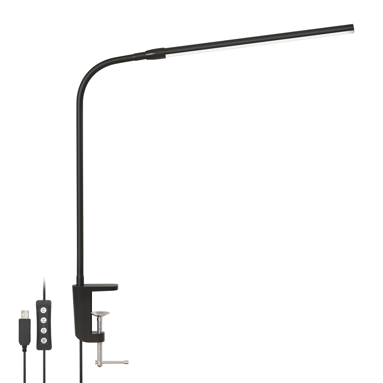 Lepro Clamp Light Desk Light Clamp LED Eye-Friendly Electric Stand Stand Light [Incandescent color, White color, Daylight color/10-level brightness/5W Energy Saving/Bright/Ra80 Color Rendering/360°