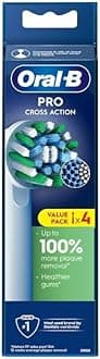 Oral B Cross Action Electric Toothbrush Replacement Brush Heads Refill, 4Count