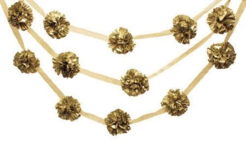 Creative Converting Glitz Garland Foil Pom Pom, Gold