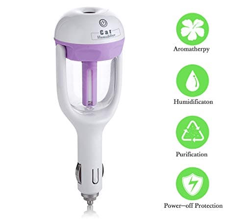 NANELER Car Humidifier Diffuser Portable Mini Aromatherapy Essential Oil Purifier Air Freshener Purple