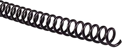 PPE Plastic Binding Spiral Coil, 8mm Diameter, 48 Loops, 4:1 Pitch, Color Coil Black, Pack of 100