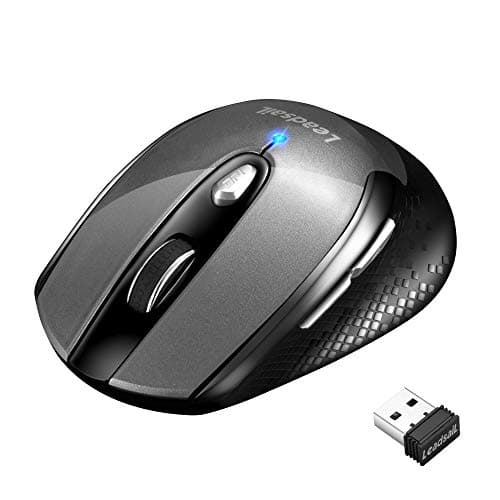 LeadsaiL Silent Wireless Mouse Wireless Laptop USB Mouse Portable Cordless Computer Mouse, 6 Buttons, 3200DPI with 6 Adjustable Levels, 15 Months Battery Life, AA Battery Included