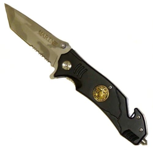 U.S. Marines Tactical Serrated Spring Assisted Knife