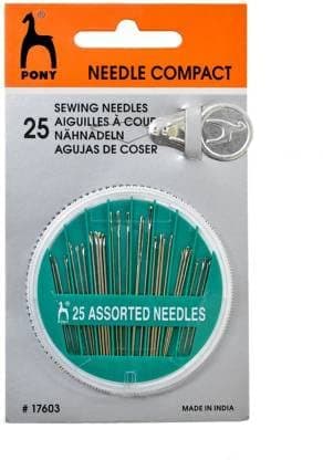 SHUTTLE | Pony Sewing Needle Compact with Threader Set of 25 peices Hand Sewing Needles