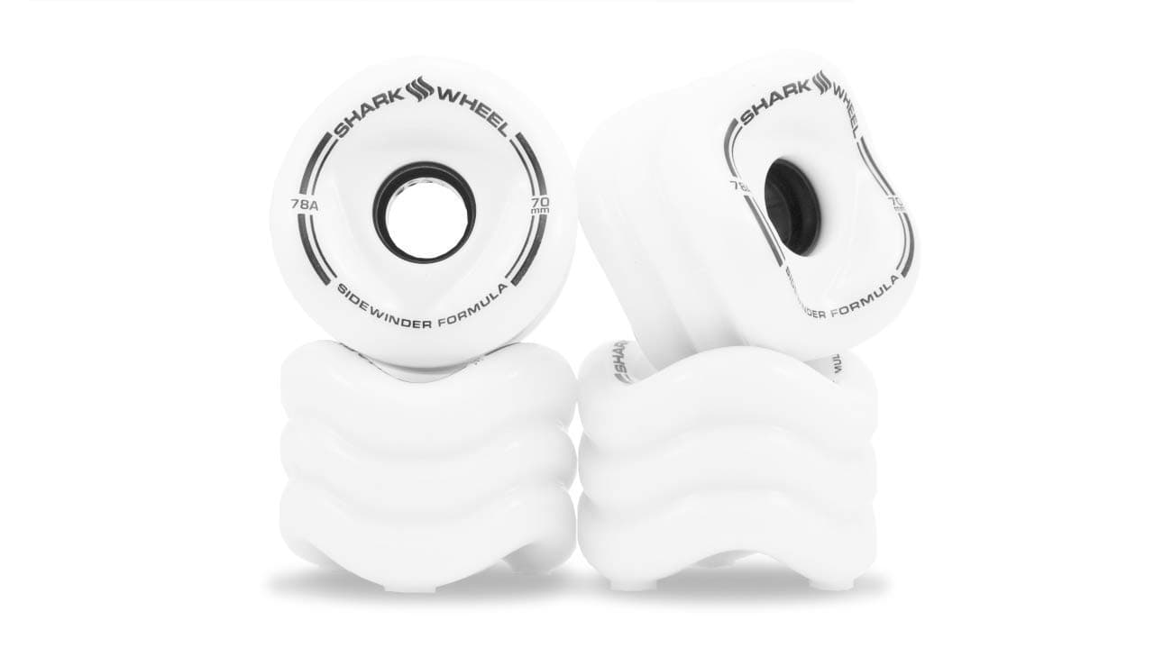 Shark Wheel Sidewinder Longboard Wheels 70mm, 78a - White