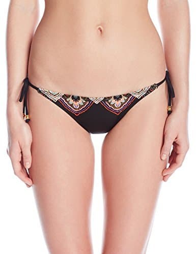 PilyQ Women's Embroidered Tie-Side Bikini Bottom