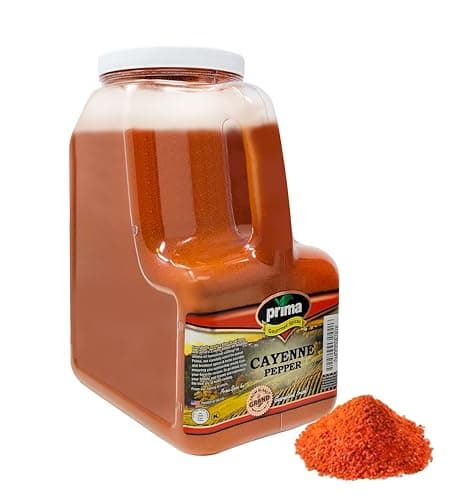 Prima Spice Hot Cayenne Pepper - 5 Lb Bulk Kitchen Jug - 60000 Heat Unit