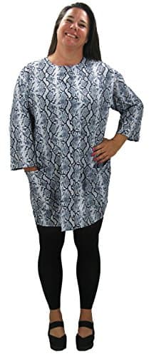 Hair Salon Stylist Smock Python Print One Size Jacket for Women with a Water Resist Finish