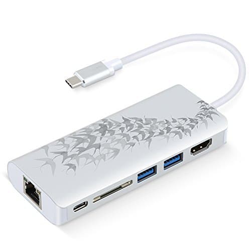 Type C Hub ,EYROS hub 6 ports adapter Type C , New Mac Book Pro 2016,2017, MULTIPORTS: USB-C Power Delivery, Ethernet, HDMI 2.0, 2 USB 3.1, SD card reader (swallow migration) ,Check it out!