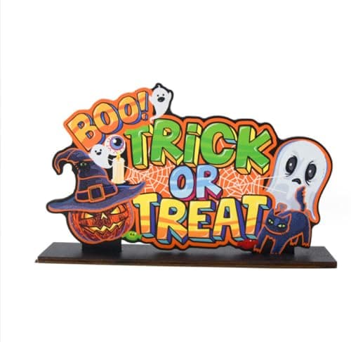 ALLY-MAGIC Happy Halloween Table Decorations, Pumpkin Table Decorations, Halloween Wooden Centerpiece Signs, Witch Hat Goast for Halloween Party Pumpkin Decor Y9WSMZBJ (B)