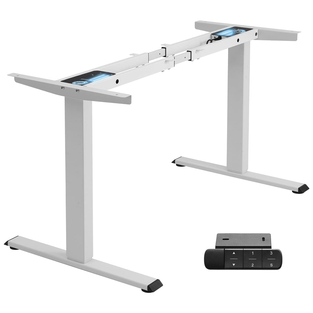 TOPSKY Dual Motor Electric Standing Desk Frame, Height Adjustable Sit Stand Base for Home Office, Fits Table Tops up to 70.8 x 31.5 Inch, 225 lb Capacity (White, Without Stand)