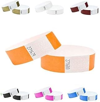 100 Pack Tyvek Wristbands Neon Orange