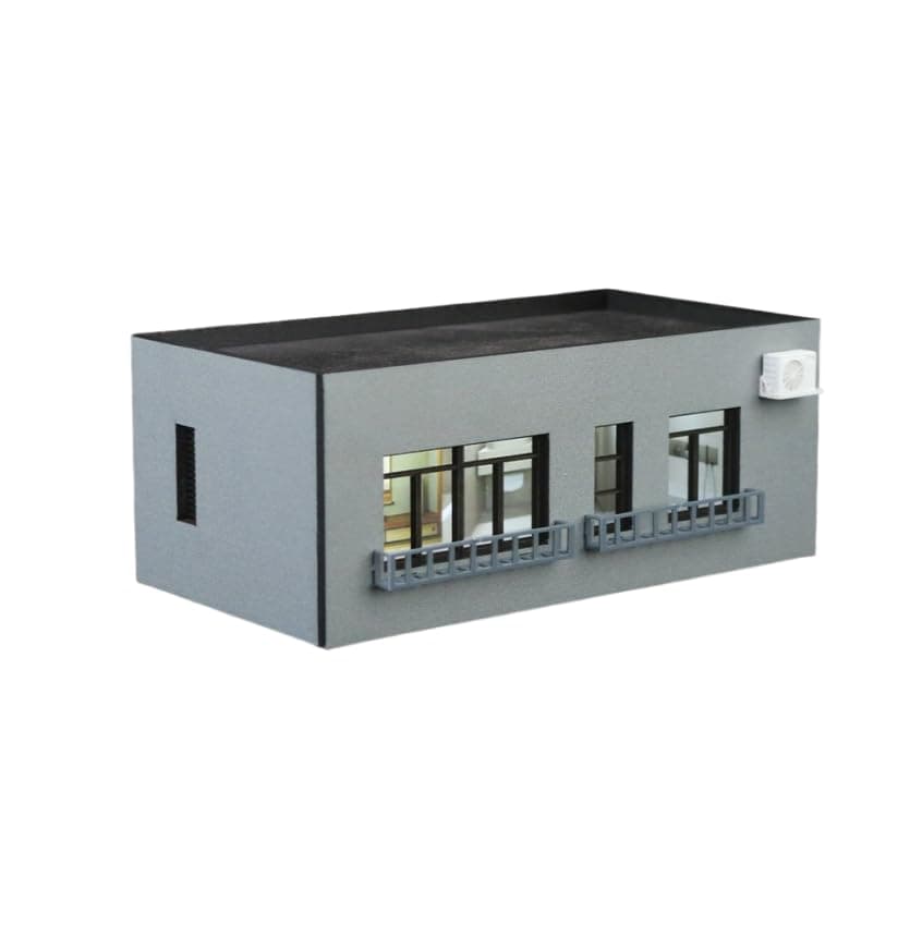 1:64 LED Building Block Scene Simulation Model, Diorama Stackable Residential Building Model Scene, Illuminated Car Model Collection for Office Or Living Room, Ideal Toy (D)