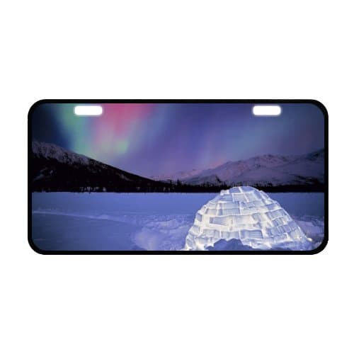 Aurora License Plate with Durability and Strength -11.8" X 6.1" inches-Black Trim