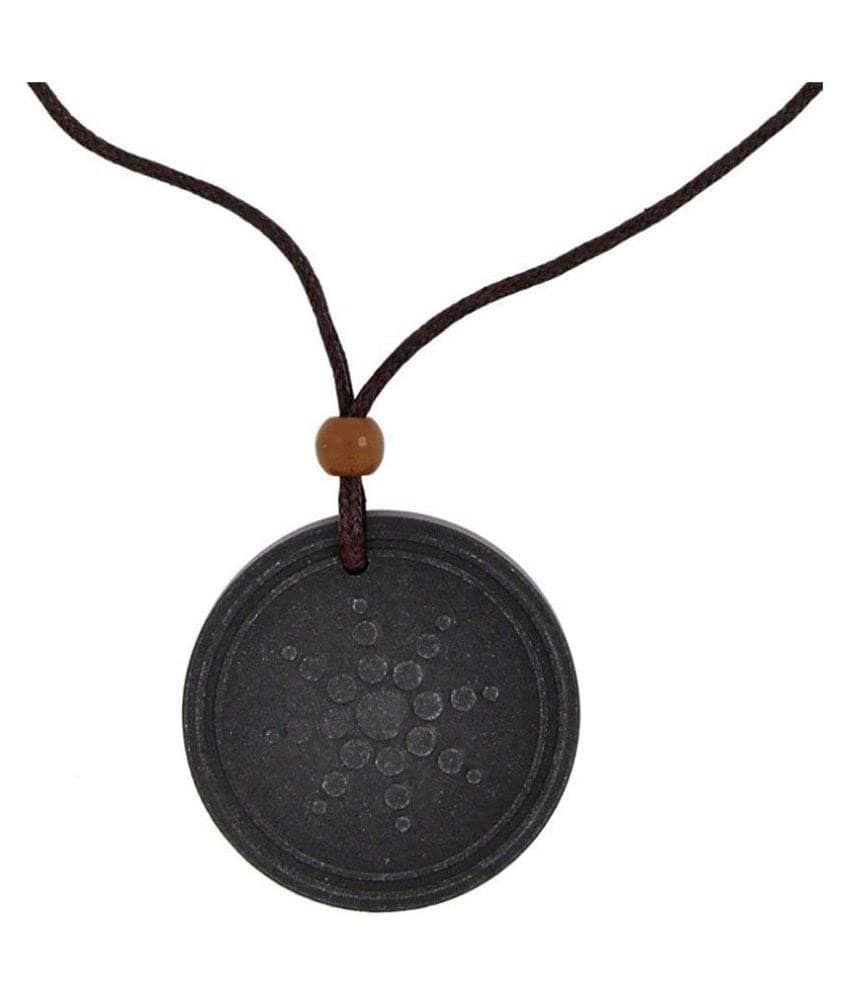 SKEWED Quantum Scalar Energy Pendant Necklace - Volcanic Lava Stone with Negative Ions for EMF Protection, Natural Energy Balancing, and Wellness – Adjustable Cord, Unisex Design (Black)