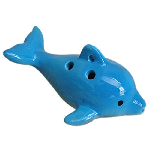 Dolphin Shaped Music Instrument Ceramic Ocarina