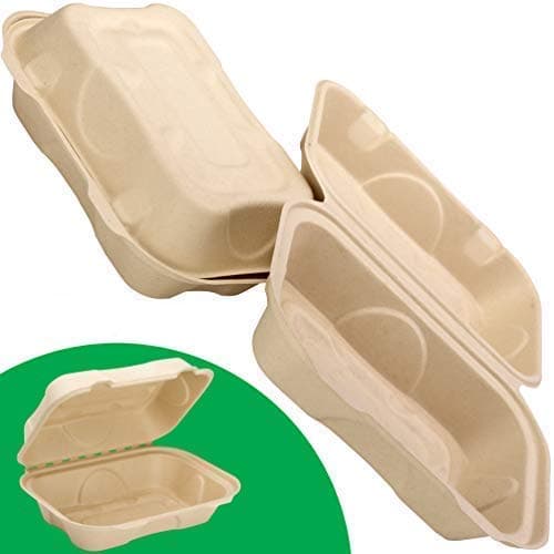 Avant Grub Food Storage Container, Durable, Microwavable, Leak-Proof Small Togo Containers, Small Take Out Boxes 25 Pack, Plant-Based Gluten Free Compostable Wheatstraw Fiber 6x9 Clamshell Container