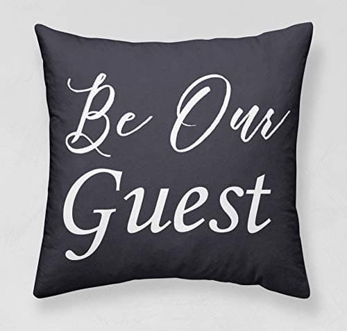 INNNOISEEM Soft Personalized Zippered Pillowcase Decorative Square Throw Pillow Case Two Sides 18"x18" Cushion Cover (Be Our Guest)
