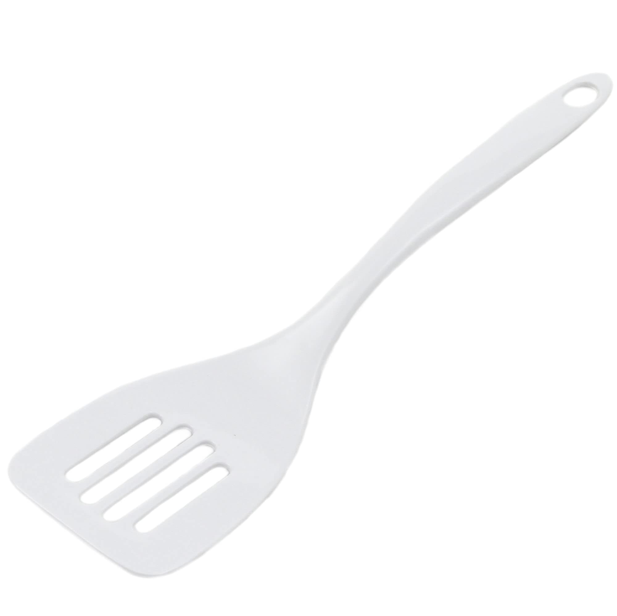 White Plastic Slotted Turner Spatula 11-Inch