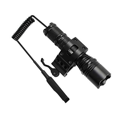 BESTSUN Tactical Flashlight 1200 Lumen Super Bright Hunting Light with Quick Release Picatinny Offset Mount, Pressure Switch Included - No Battery