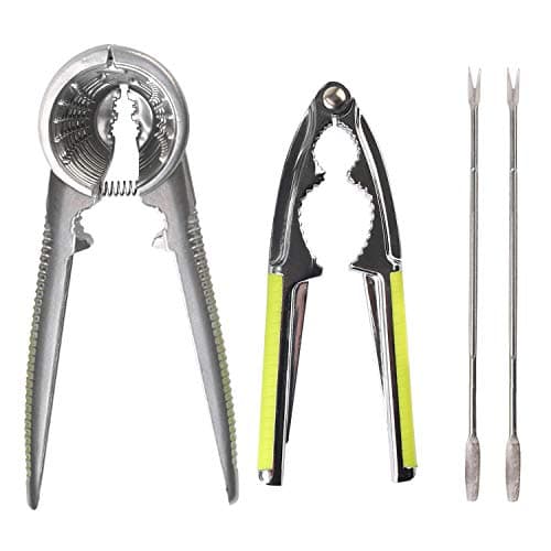 Durability Nut Cracker Set with 2 Picks, Versatility Nutcrackers for All Nuts, Pecan Walnut Plier Opener Tool