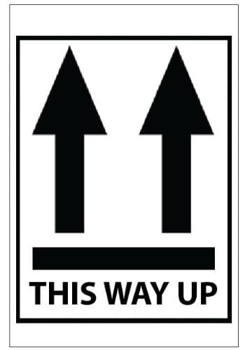 50 x This Way up Box Labels for Shipping. Parcel Stickers 4 x 6 inch self Adhesive for Professional Packaging