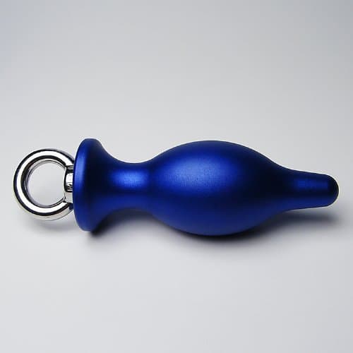 T-explorer Luxury 3 Colors Solid Aluminum Metal Plated Plug Butt Anal Sex Y Toy Stopper Insert (S, Blue)