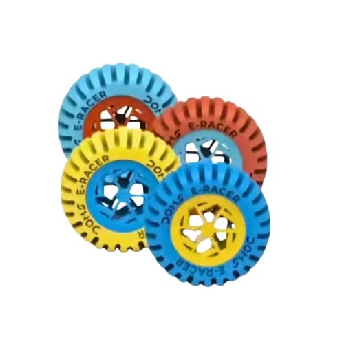 Mini E-Racer Wheel Shape Erasers Pack of 40 Value Pack| Attractive Colors| Better Grip, Clean & Neat Erasing| Best Birthday Gift for Children, Multi-Color