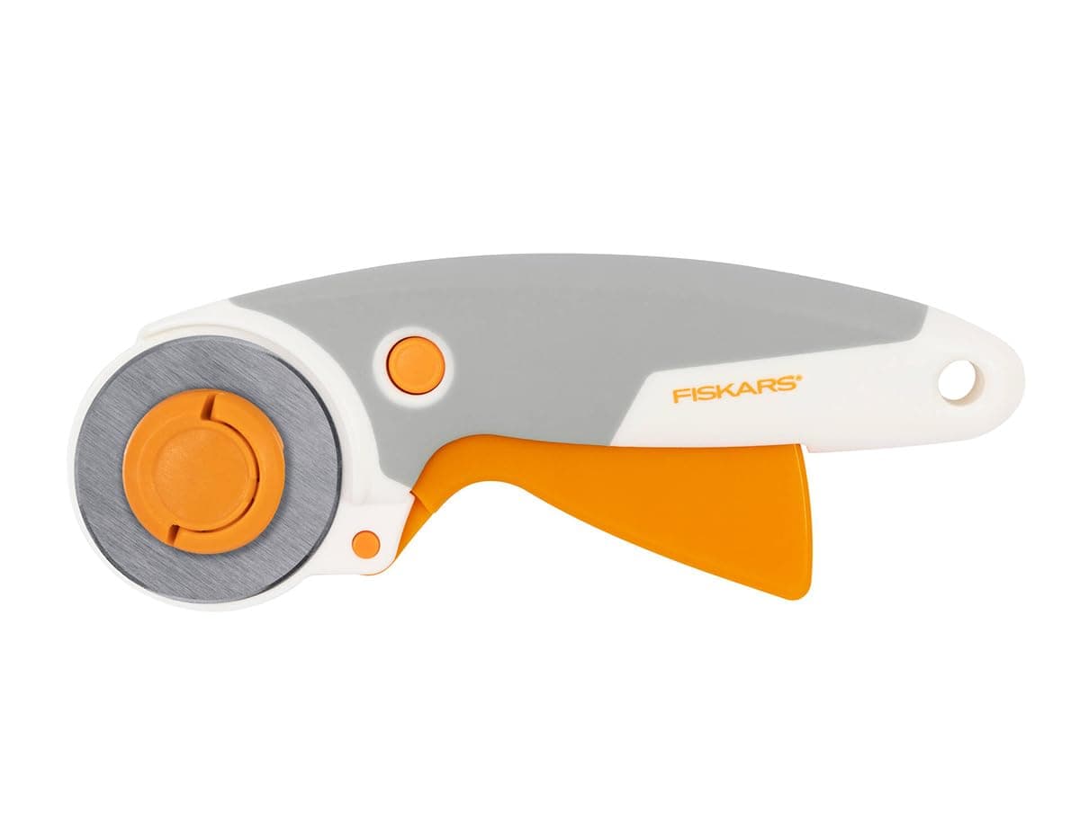 Trigger Rotary Cutter, With Blade, 45 mm, For Right and Left-handed Users, Orange/White/Grey, 1003910