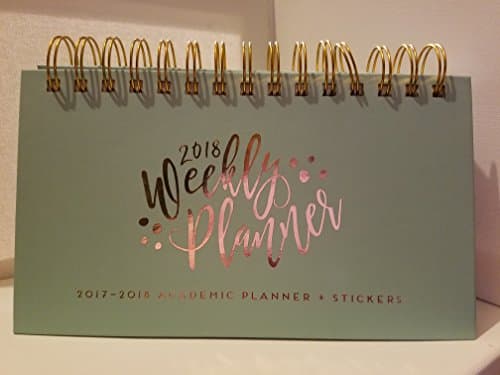 Aqua 2018 spiral Weekly planner with stickers