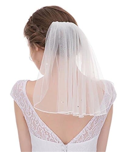 Single Layer Mini Cute Girls Veil For Comunion With Comb V35 white