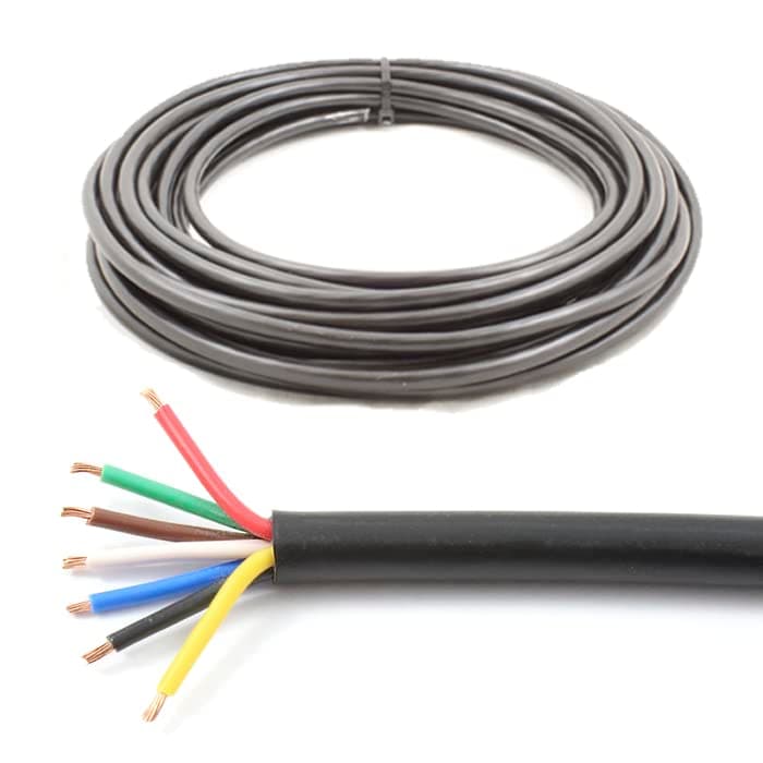 7 Core Cable 12v 24v Thin Wall Wire *14 AMP Rated* Trailer/Caravan LED Lights (10M)