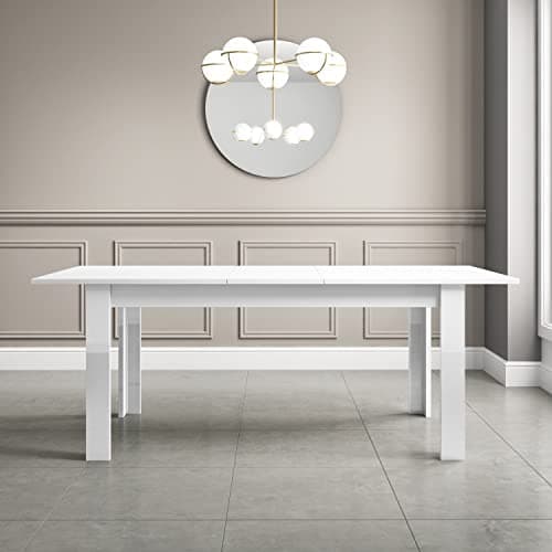Vivienne Extending White High Gloss Dining Table