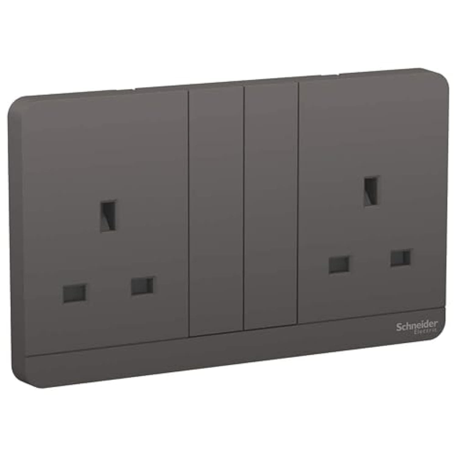 E83T25_DG_G12 3P Double Switch Socket with Shutter (13Amps,250V, Dark Grey)