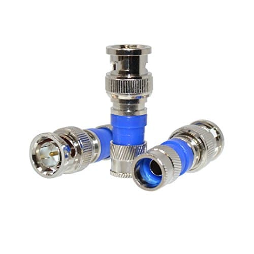 LOGICO 50 Pack BNC Compression Connector Adapter for RG6 Coax Cable Dual Shield CCTV