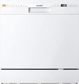 Dishwasher 8 Place Settings with 7 Programs, Super Quiet and Quick, LED Display, Delay Start and WiFi Function APP Control