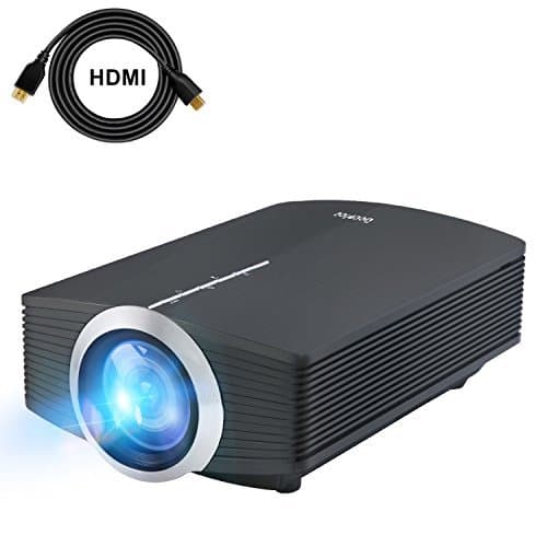 Home Projector, Deeplee DP500 Mini Projector 1800 Lumen Portable LED Video Projector support MHL HDMI USB VGA TF HD Multimedia Mini Projector with Stereo Built-in Speaker