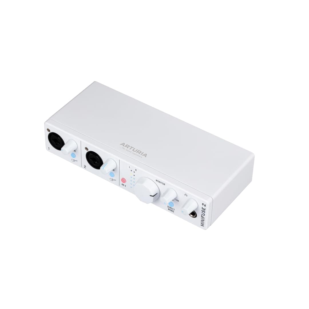 Arturia MiniFuse 2, 2in / 2out USB-C Audio Interface with 2 Mic/Line/Instrument Preamps, Built-in USB Hub, Loopback and Included Software Bundle - Mac/PC (White)
