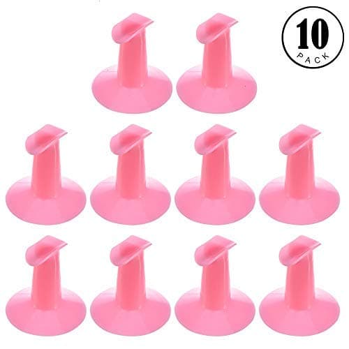 Nail Art Supplies, 10pcs Finger Practical Plastic Rest Holder Bracket Stand for Nail Art Design Painting Salon DIY Tool Pink