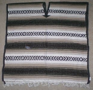 Mexican Blanket Poncho Costume (Tan)