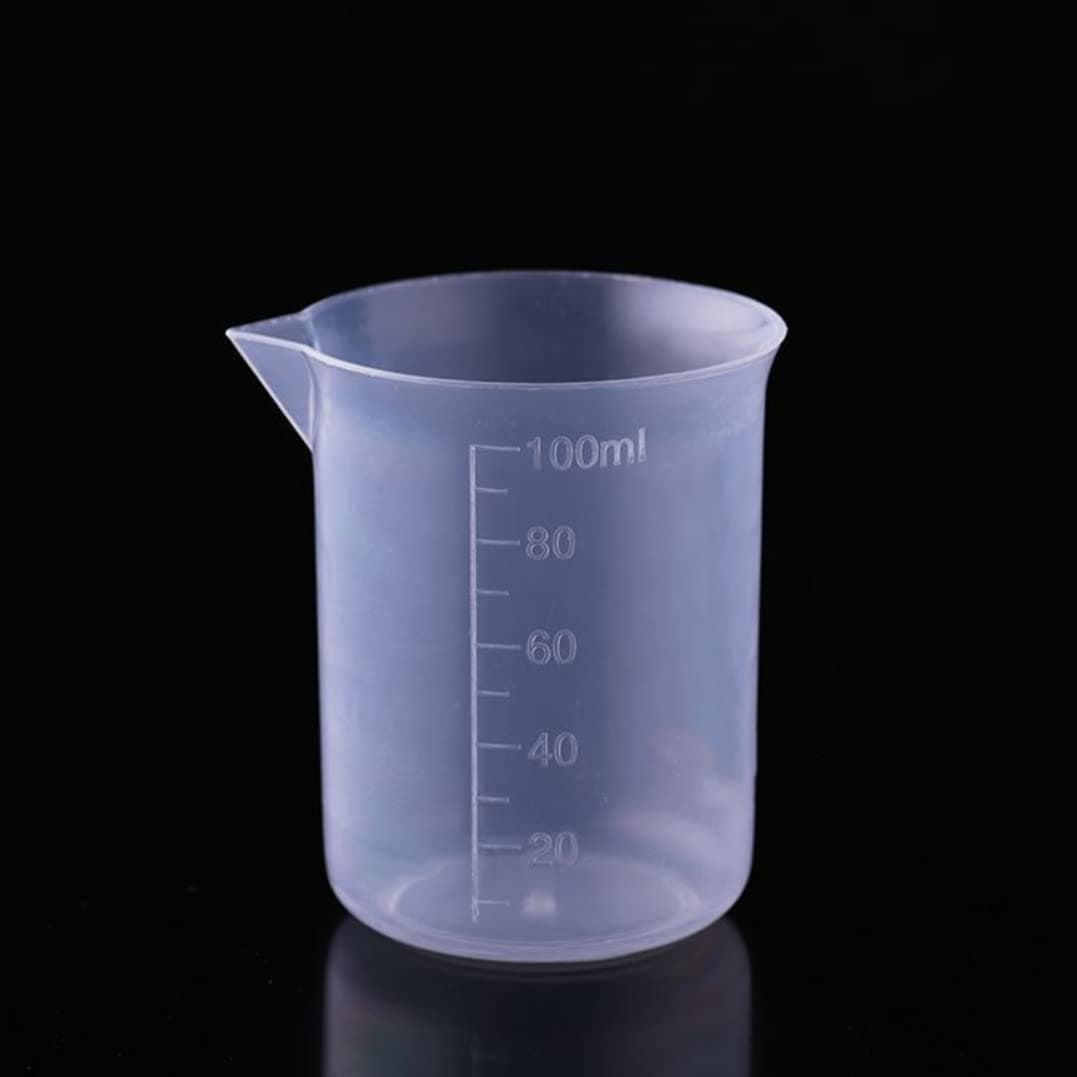 4 Pcs 100ml/3.4oz Plastic Graduated Cup Clear Measuring Cup Multipurpose Mixing Cups for Kitchen Cooking Medicine Measure Tool