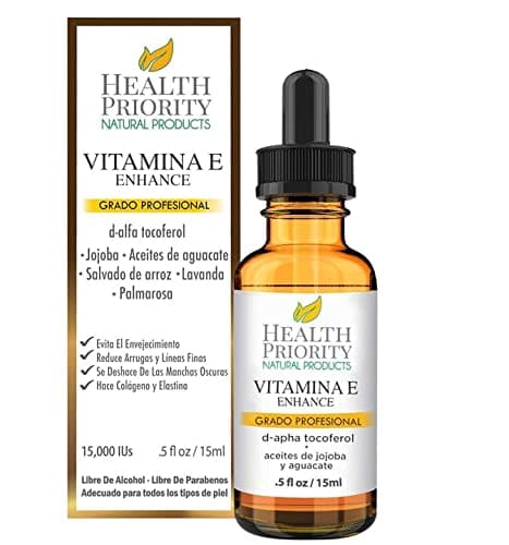 Aceite de Vitamina E OrgÃƒ¡nico : 100% Natural : Para rostro y piel y mejor que en capsulas -15,000/30,000IU- Infundido con aceite de jojoba y aguacate (0.5 Fl Oz (1 cuenta))