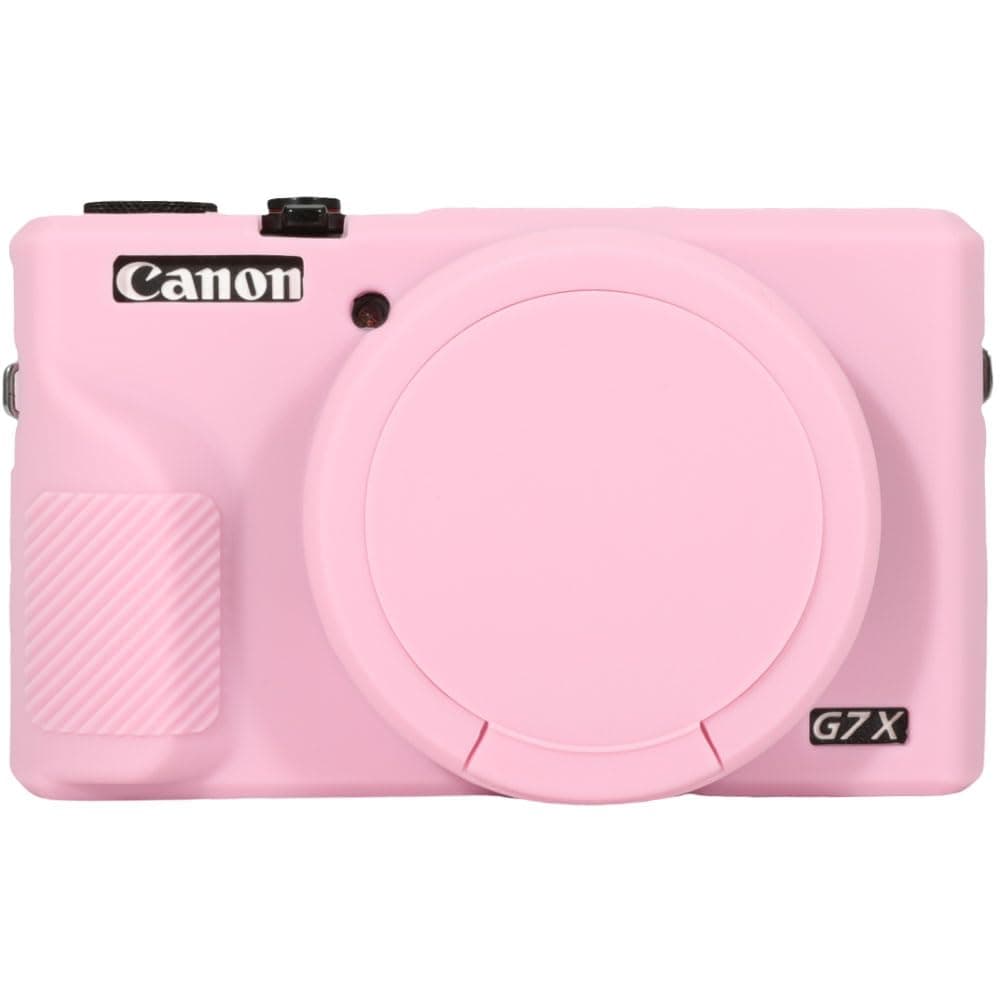 Case for Canon Powershot G7X Mark III Digital Camera, Anti-Scratch Slim Fit Soft Silicone Skin with Detachable Lens Cover, Camera Accessories - Pink