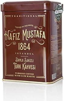 Gum Mastic Turkish Coffee, Finest Ground, Authentic, Milled and Medium Roasted Arabica Beans, Tray Gift Ideas for Birthday, Christmas