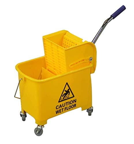 Compact Mini Mop Bucket w/Side Press Wringer 17 QT Yellow, Blue & Green by janiLink (Yellow)