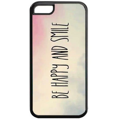 iPhone 6 Case,SYMBOL(TM)Plastic Quote Slim Fit Snap On Hard Back Case Cover With SYMBOL Screen Protector - Perfect Fit Case for iPhone 6 4.7 inch (Be Happy And Smile)